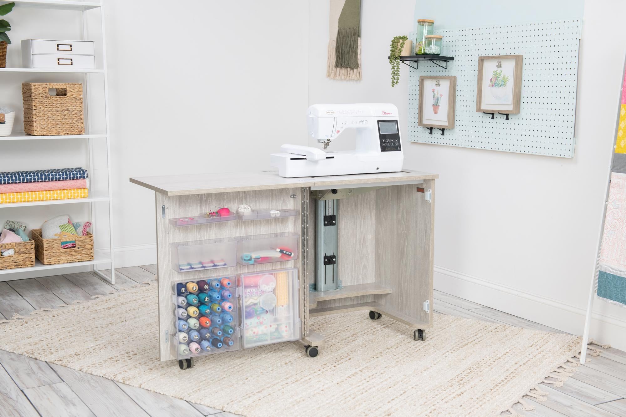 小物 HOME & LIFESTYLE SEWING BOX - GRAY / F Bandicoot Sewing Cabinet Gray - Kangaroo Sewing Furniture